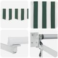 vidaXL Sklopná markíza Zelená a biela 500 × 300 cm Polyester a kov