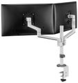 Neomounts DS60-425WH2 /Držák displeje/na stůl/17-27"/svorka+průchodka/3čepy/VESA 100X100/nosn.2x8kg/2 displeje/bílý Držák, VESA, stolní, pro 2 ploché monitory, úhloprícka 17"–27", náklon 120°, otácení 180°, rotace 360°, nosnost 16kg, bílý