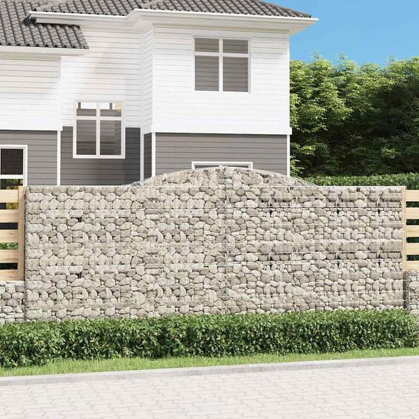 vidaXL Oblúkové gabiónové koše 25 ks 400x50x160/180 cm pozink. železo