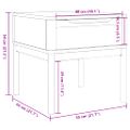 vidaXL Stolík na lampu FLORO biely 55x55x54 cm borovicový masív