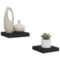 vidaXL Plávajúce nástenné police 2 ks, čierne 23x23,5x3,8 cm, MDF