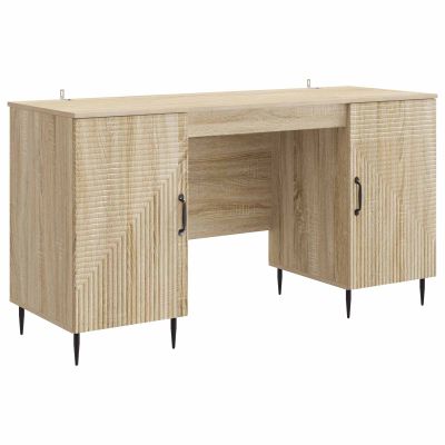 vidaXL Stôl s poličkou Dub sonoma 142,5 x 50 x 75 cm Kompozitné drevo