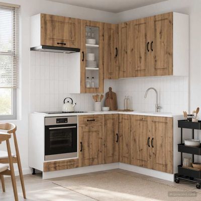 vidaXL Kuchynská jednotka KALMAR 8 ks Dub artisan Kompozitné drevo