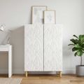 vidaXL Servírovacia skriňa Biela s vysokým leskom 66 x 34,5 x 90 cm