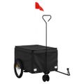 vidaXL Vozík za bicykel, čierny 30 kg, železo