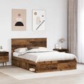 vidaXL Rám postele Staré drevo 150 x 200 cm Masívne borovicové drevo