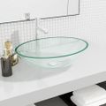 vidaXL Umývadlo sklo 50x37x14 cm priehľadné