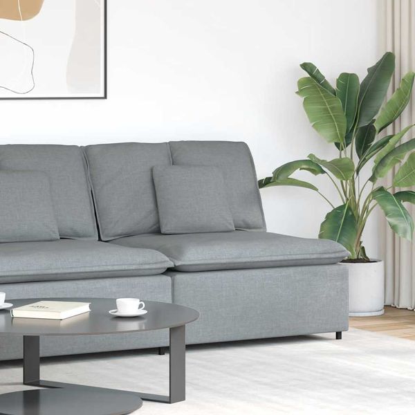 vidaXL Modulová stredová pohovka s vankúšmi, svetlosivá 100 cm