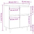 vidaXL Komoda dymový dub 60x35x70 cm spracované drevo