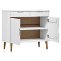 vidaXL Komoda MOLDE, biela 90x40x80 cm, borovicový masív