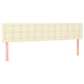 vidaXL Boxspring posteľ s matracom a LED krémová 200x200 cm umelá koža