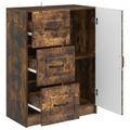vidaXL Servírovacia skriňa so zásuvkou Dymový dub 66 x 34,5 x 87 cm