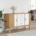 vidaXL Komoda OLDEN, bielo hnedá 114x43x73,5 cm, borovicový masív