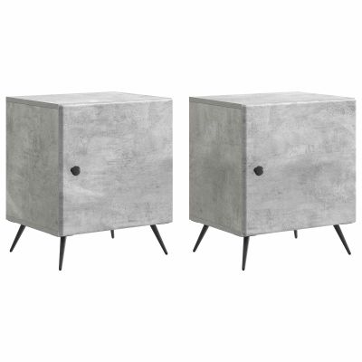 vidaXL Nočný stolík 2 pcs Betónovo sivá 43 x 34,5 x 50 cm