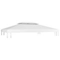 vidaXL Dvojitá strieška na altánok 310 g/m², 4x3 m, biela