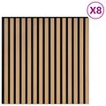 vidaXL Nástenné panely 8 ks 60,5 x 60 cm Prírodná