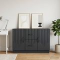 vidaXL Servírovacia skriňa Čierna 89 x 34,5 x 57 cm Kompozitné drevo
