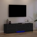 vidaXL TV skriňa s LED Čierny Dub 140 x 34 x 40 cm Konštruované drevo