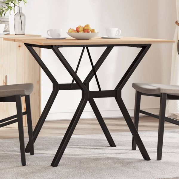 vidaXL Jedálenský stolík v tvare Y 80x80x75 cm borovica a oceľ