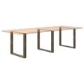 vidaXL Nohy k jedálenskému stolu v tvare U, 3 ks, prírodná oceľ, 90 x (72-73) cm, oceľ
