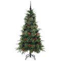 vidaXL Umelý Sklápací Vianočný Stromček Zelená 150 cm PE a PVC