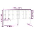 vidaXL Čelo postele čierne 205,5x4x100 cm masívna borovica