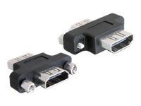 Spojka HDMI - HDMI so zdierkami (samica) do HDMI so zdierkami (samica) - otočný konektor 180°