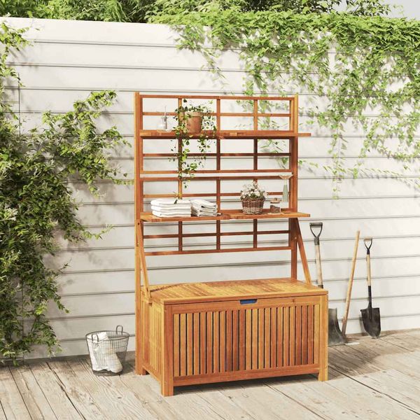 vidaXL Úložný box s mriežkou 99x55x160 cm akáciový masív