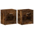 vidaXL Nočné skrinky 2 ks so zásuvkou dymový dub 39x28x41 cm