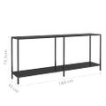 vidaXL Konzolový stolík čierny 180x35x75,5 cm tvrdené sklo
