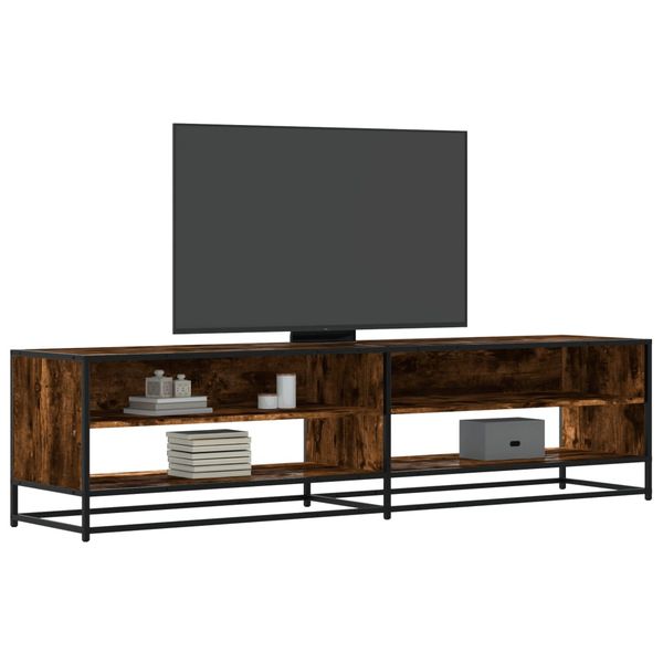 vidaXL TV skrinka dymový dub 180,5x40x46 cm kompozitné drevo