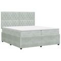 vidaXL Posteľ boxspring s matracom Svetlosivá 200 x 200 cm Zamat