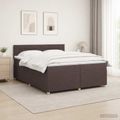 vidaXL Posteľ boxspring s matracom Tmavohnedá 200 x 200 cm Látka