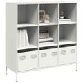 vidaXL Vysoká skrinka biela 101,5x39x103,5 cm oceľ