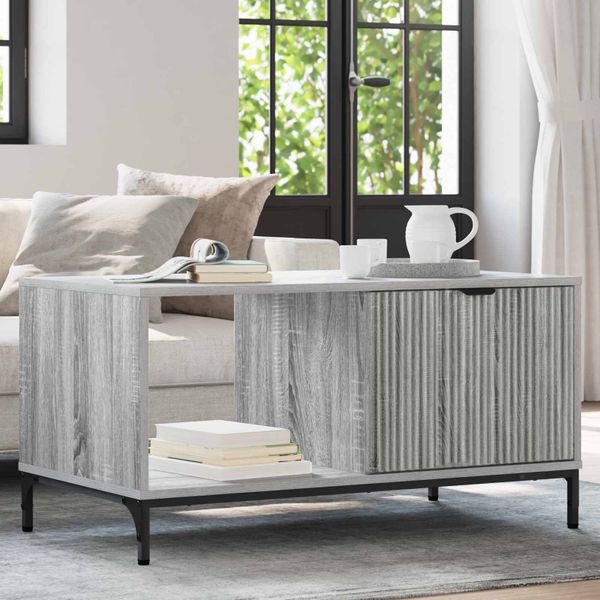 vidaXL Konferenčný stolík Sivý Sonoma 90 x 49 x 46 cm Kompozitné drevo