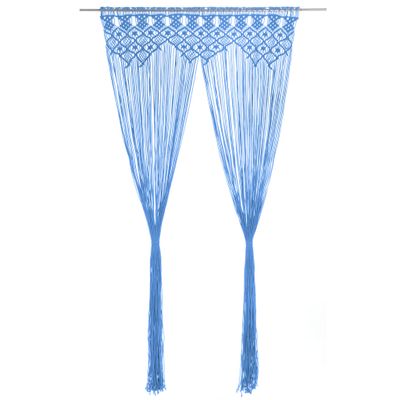 vidaXL Záclona macrame modrá 140x240 cm bavlna