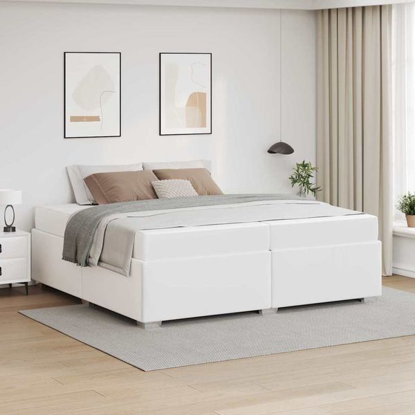 vidaXL Rám postele s matracmi Biela 200 x 200 cm látka