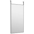 vidaXL Zrkadlo na dvere čierne 50x100 cm sklo a hliník