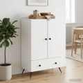 vidaXL Servírovacia skriňa Biela 66 x 34,5 x 95 cm Kompozitné drevo