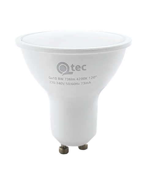 LED žiarovka Qtec 8W GU10 736lm neutrálna biela