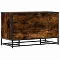 vidaXL Lavica na topánky dymový dub 84x40x53,5 cm kompozitné drevo+kov