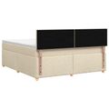 vidaXL Posteľ boxspring s matracom Krémová 140 x 190 cm Látka