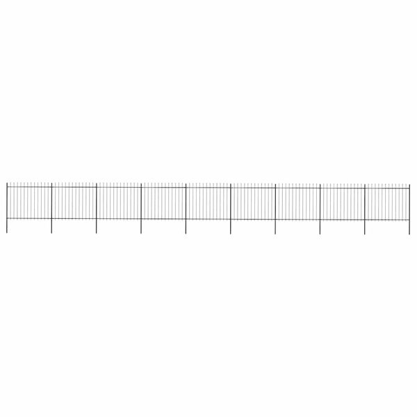 vidaXL Záhradný plot s vrchnou časťou z ocele 1603,5x150 cm čierny