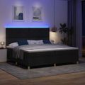 vidaXL LED box s pružinami s čelnou doskou Čierna 200 x 200 cm látka
