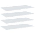vidaXL Prídavné police 4ks, lesklé biele 80x20x1,5cm, kompozitné drevo