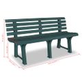 vidaXL Záhradná lavička 145,5 cm, plast, zelená