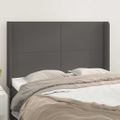 vidaXL Čelo postele so záhybmi sivé 147x16x118/128 cm umelá koža