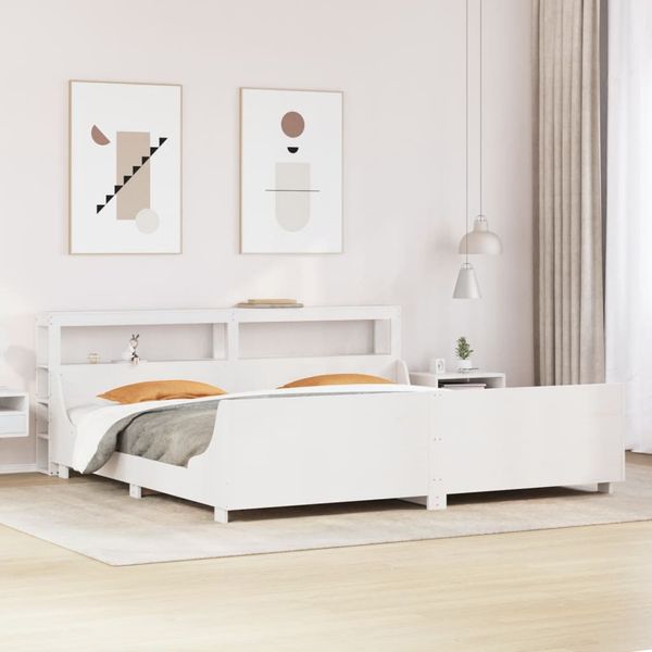 vidaXL Posteľ bez matraca biela 200x200 cm masívna borovica