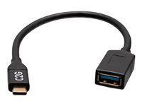 USB kábel - USB typ A (F) na USB-C (M) - USB 3.2 Gen 1 - 30 V - 15 cm - lisovaný - čierna