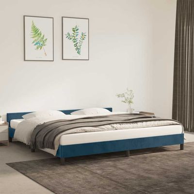 vidaXL Rám postele bez matraca tmavomodrý 200x200 cm zamat